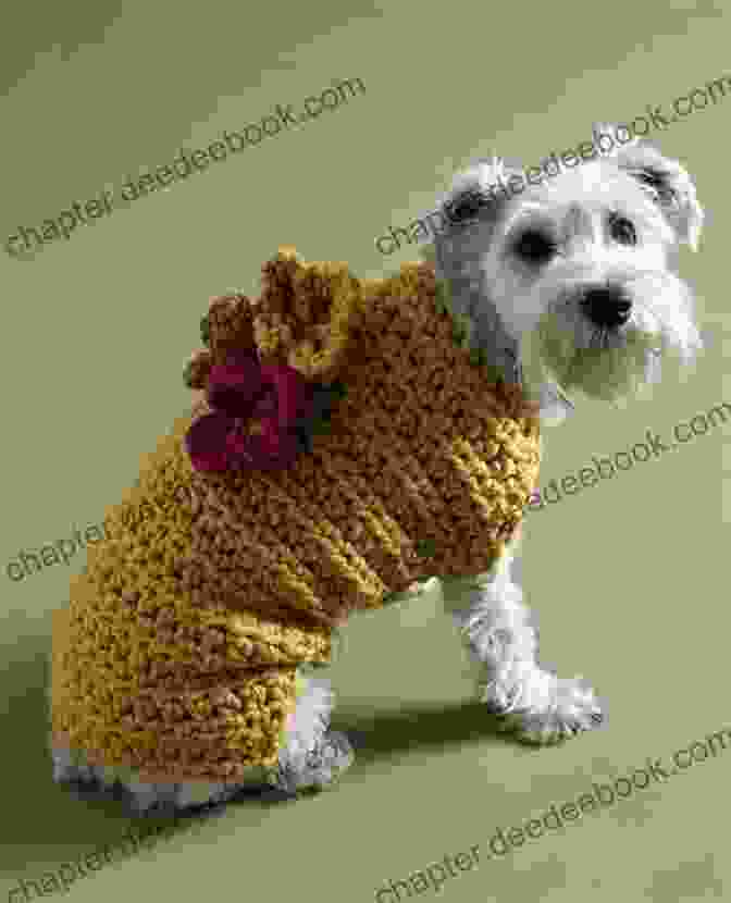 A Crocheted Dog Sweater With A Paw Sitively Adorable Design, Ensuring Warmth And Style For Your Furry Friend. Knitted Cats Dogs: Over 30 Patterns For Cute Kitties And Perfect Pooches