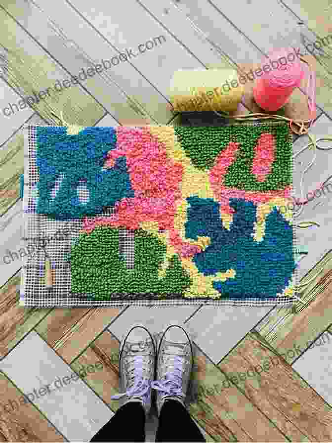 A Vibrant Rug With Intricate Patterns, Created Using The Art Of Rug Hooking Beginner S Guide To Rug Hooking: Rug Hooking Patterns And Detailed Instructions For Beginner: Rug Hooking For Beginner