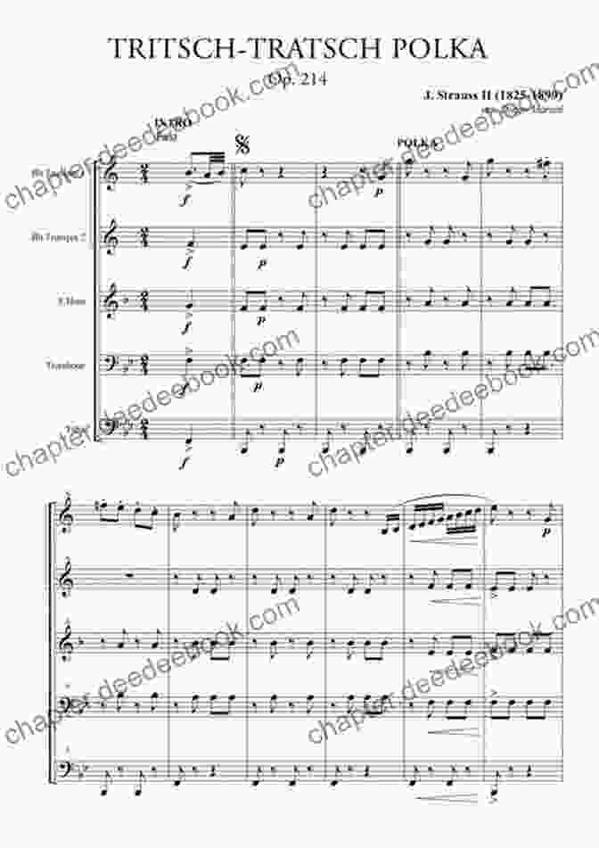 Tritsch Tratsch Polka Music Score For Brass Quintet Tritsch Tratsch Polka Brass Quintet And Opt Piano (score): Op 214